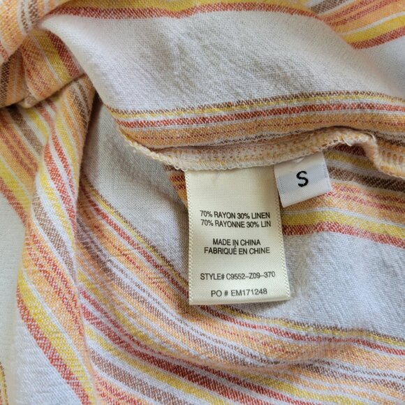 Anthropologie Cloth & Stone Linen Tie Waist Crop Top and Cropped Wide Leg Pants - Picture 3 of 10